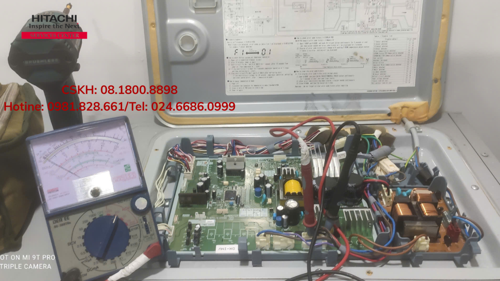 Bo (board) mạch tủ lạnh Hitachi (phía trên nóc tủ)
