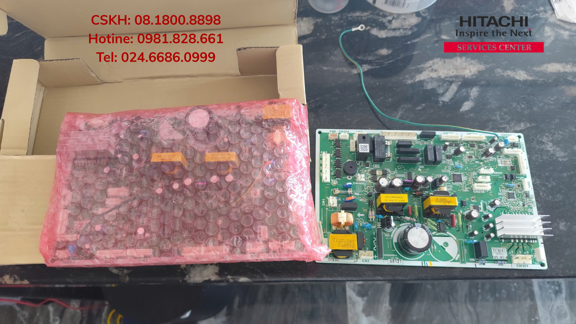 Trung tâm bảo hành Hitachi tại Hà Nội - Thay bo “board” mạch chính hãng (4)