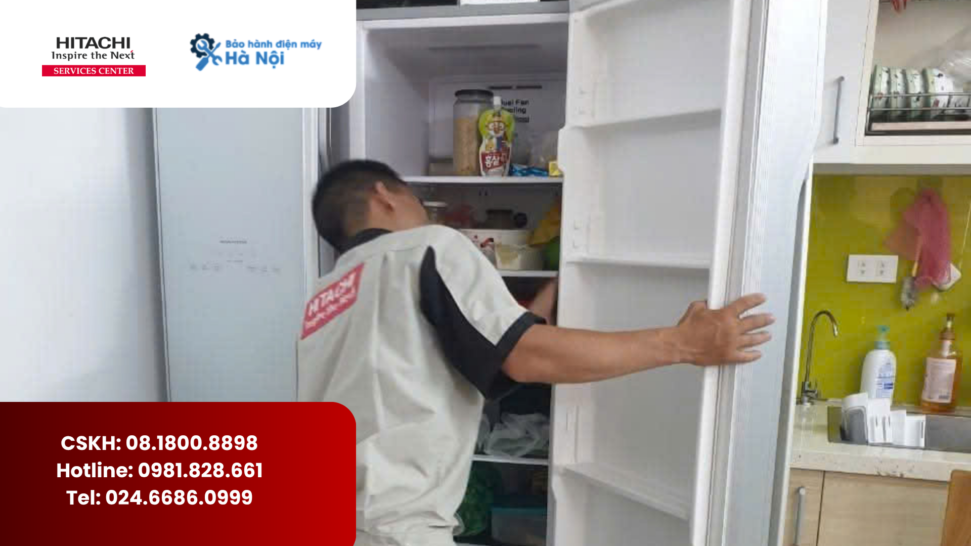 Sửa chữa tủ lạnh Hitachi inverter nháy đèn (5)