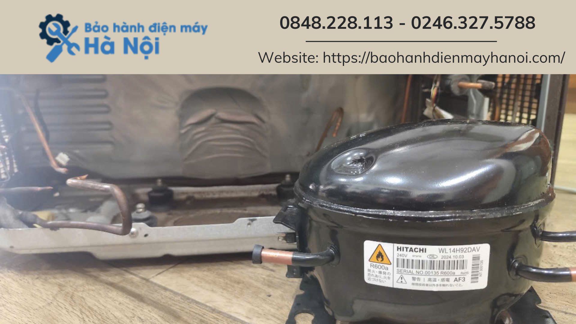 Thay block tủ lạnh Hitachi inverter tại Hà Nội (1) Thay block tủ lạnh Hitachi inverter tại Hà Nội (1)