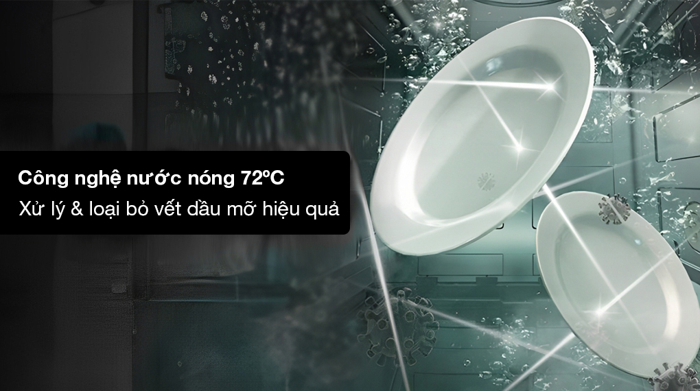 Máy rửa chén độc lập Hafele HDW-F601B (535.29.670) - Xử lý dầu mỡ hiệu quả nhờ công nghệ nước nóng 72ºC